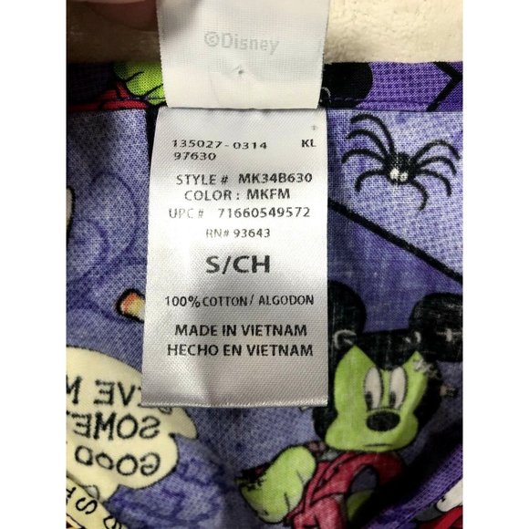 DISNEY Mickey Mouse Halloween Characters Mummy Frankenstein Mummy Scrub S/CH - Picture 4 of 11